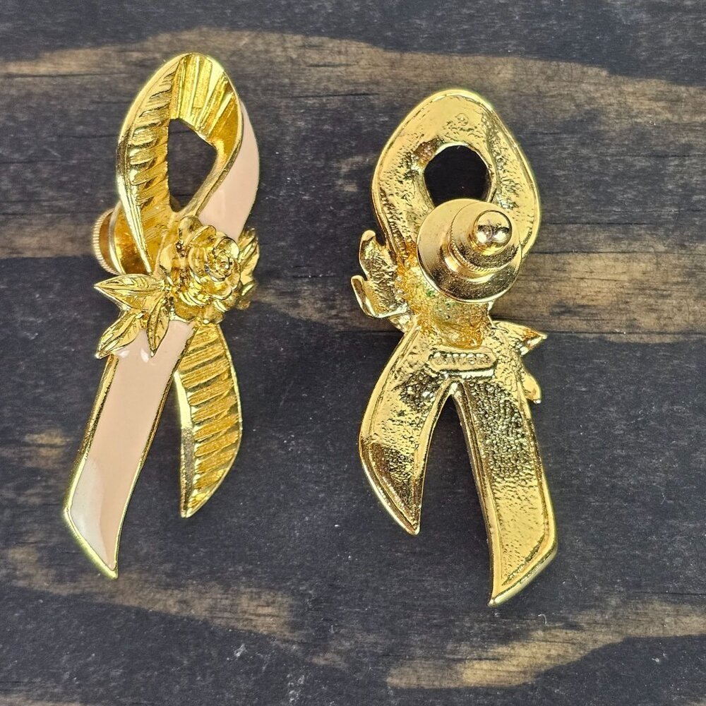 Vintage Breast Cancer Awareness Set of 4 Brooch Lot - Picture 6 of 10